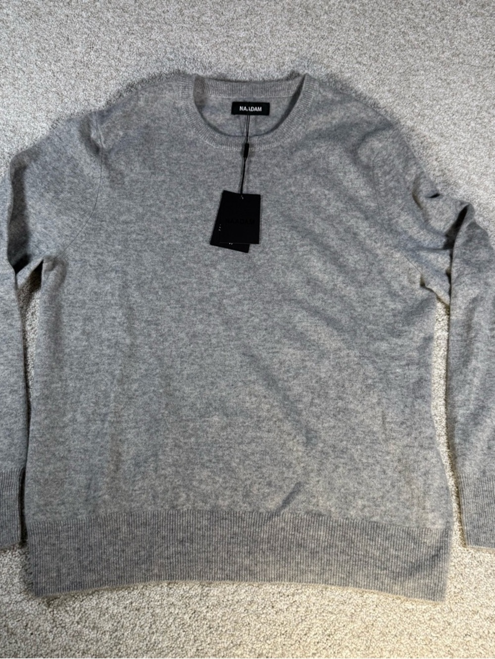 New Naadam Sweater Mens Medium Cashmere Gray Pullover Casual Adult